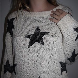 Cream and Black Star Sweater!